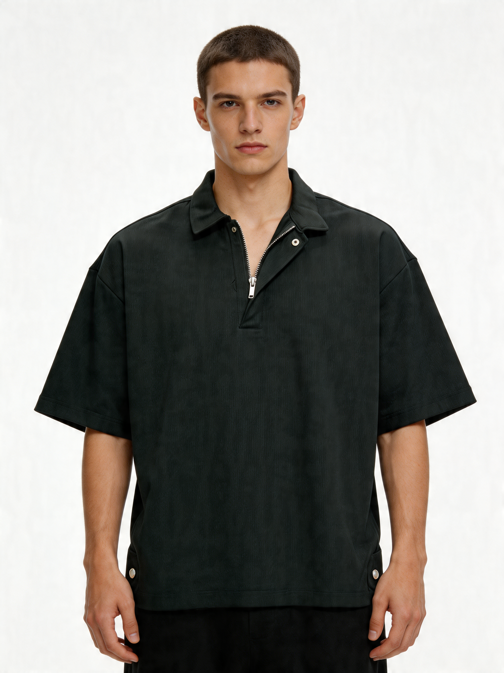 Oversized Zip Polo Shirt